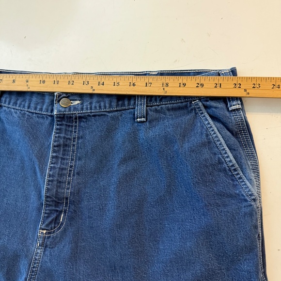 Carhartt FR Flame Resistant Dark Wash Denim Carpenter Pockets Jeans Mens 44 x 30 - Picture 9 of 13